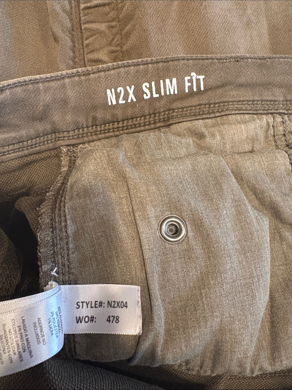 Duer men’s Olive Green N2X Slim fit Jeans 40x 29 - Picture 2 of 4